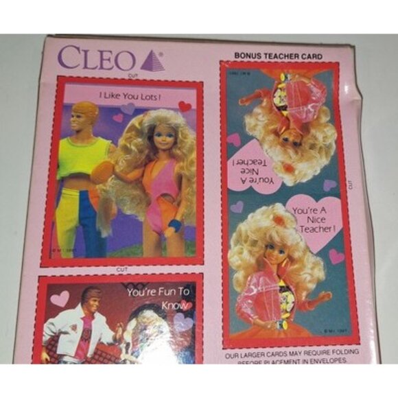 Vtg Barbie Valentines Day Cards 80s 90s 32 Cards Cleo - Picture 5 of 5